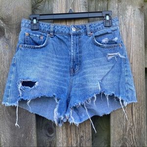 Wild Fable Denim Cut offs Jean Shorts 100% cotton distressed high waist …